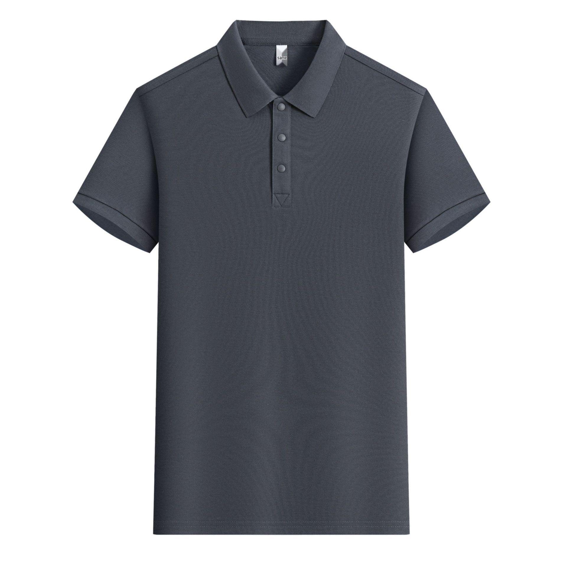Antibacterial Cotton-Polyester European Size Polo Shirt with Embroidered Lapel M