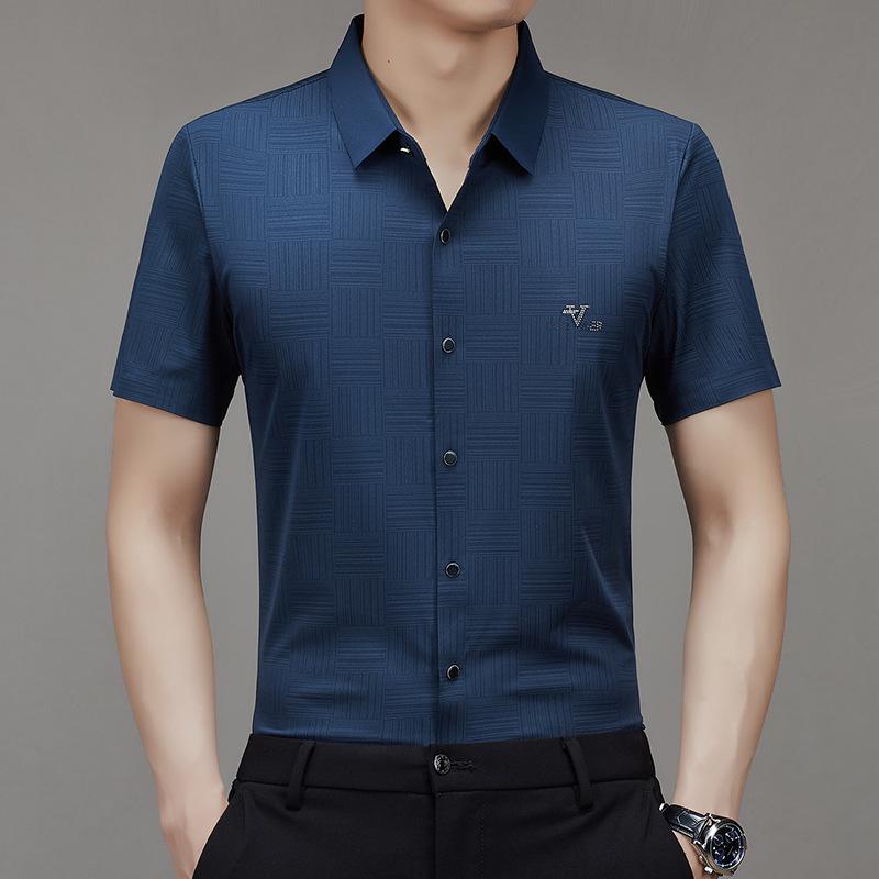 

2024 Summer Men s Lapel Printed Short-Sleeve Casual Shirt XXL