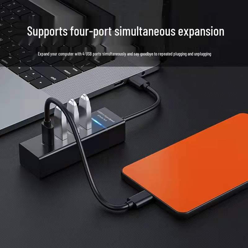 Universal USB 3.0 One-to-Four Hub for Desktop & Laptop Expansion