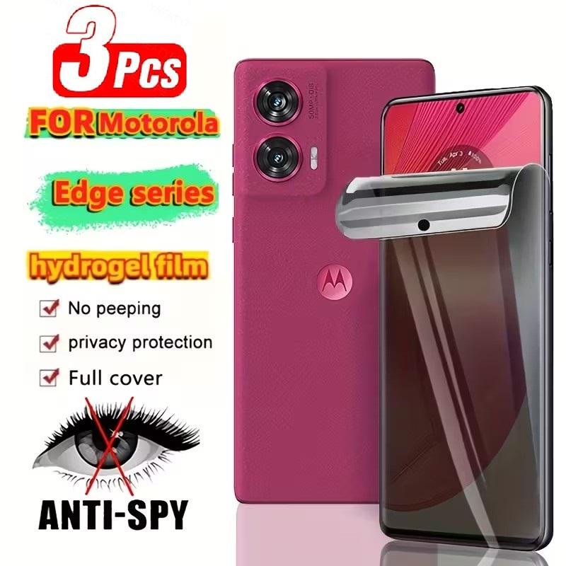 

3Pcs Soft Privacy Hydrogel Film For Motorola Moto Edge 60 70 Fusion X70 Air Pro Screen Protector Without Fingerprint Ulock Moto X70 Air Pro чорний