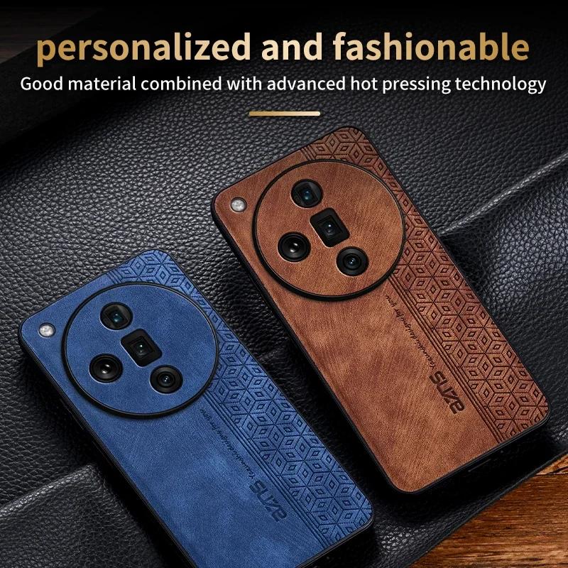 Luxusní 3D embosované kožené pouzdro pro Oppo Find X6 X6 Pro X7 X7 Ultra Pocit kůže Měkký okraj Odolný nárazník Zadní kryt Funda