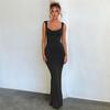 Dámske vestidos Club Party šaty bez rukávov dlhé tielko Elegantné sexy maxi šaty s prekrytým chrbtom