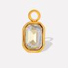 6pcs Different Color Stainless Steel Rectangle Charms For Jewelry Making Supplies Luxury Glass Stone Pendant Charm DIY Earrings
