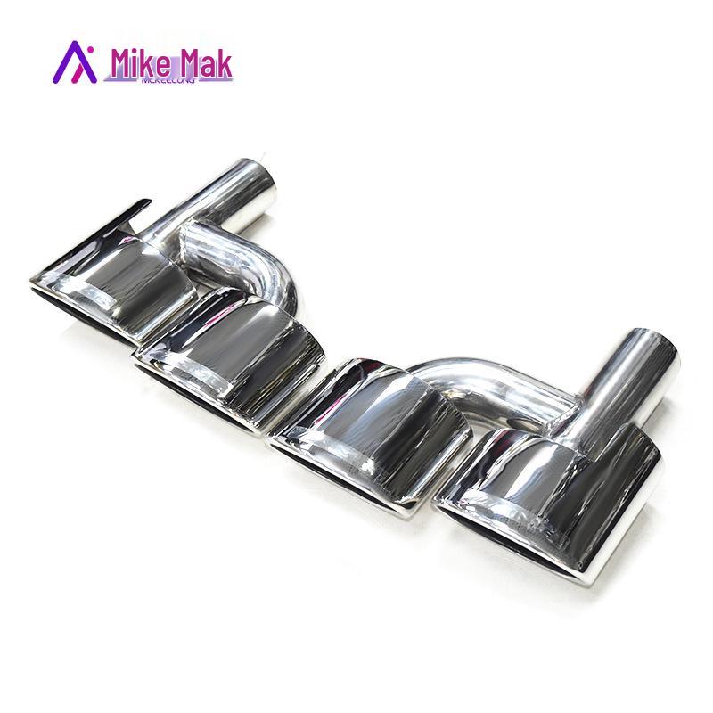Mercedes C-Class W204 AMG Style Quad Exhaust Tailpipe Muffler Trim - Stainless Steel