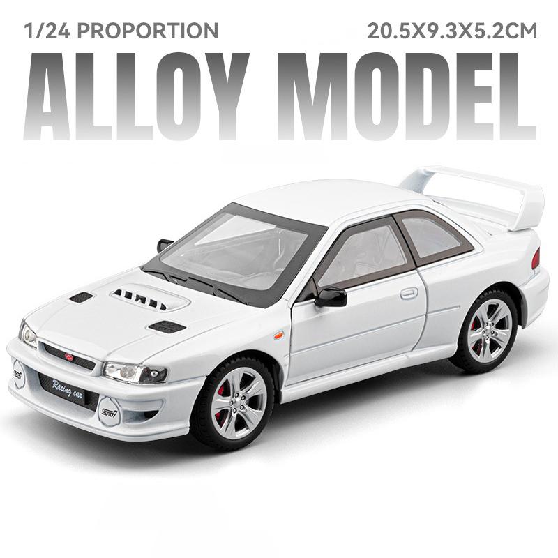 

1:24 Impreza WRX STI Alloy Car Model Sound and Light Pull Back Children s Toy Collectibles Birthday Gift белый
