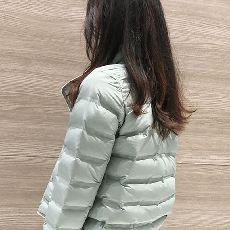 Ailegogo Winter Women Stand Collar Ultra Light Short Down Coat 90% White Duck Down Warm Single Breasted Jacket Lady Snow Outwear