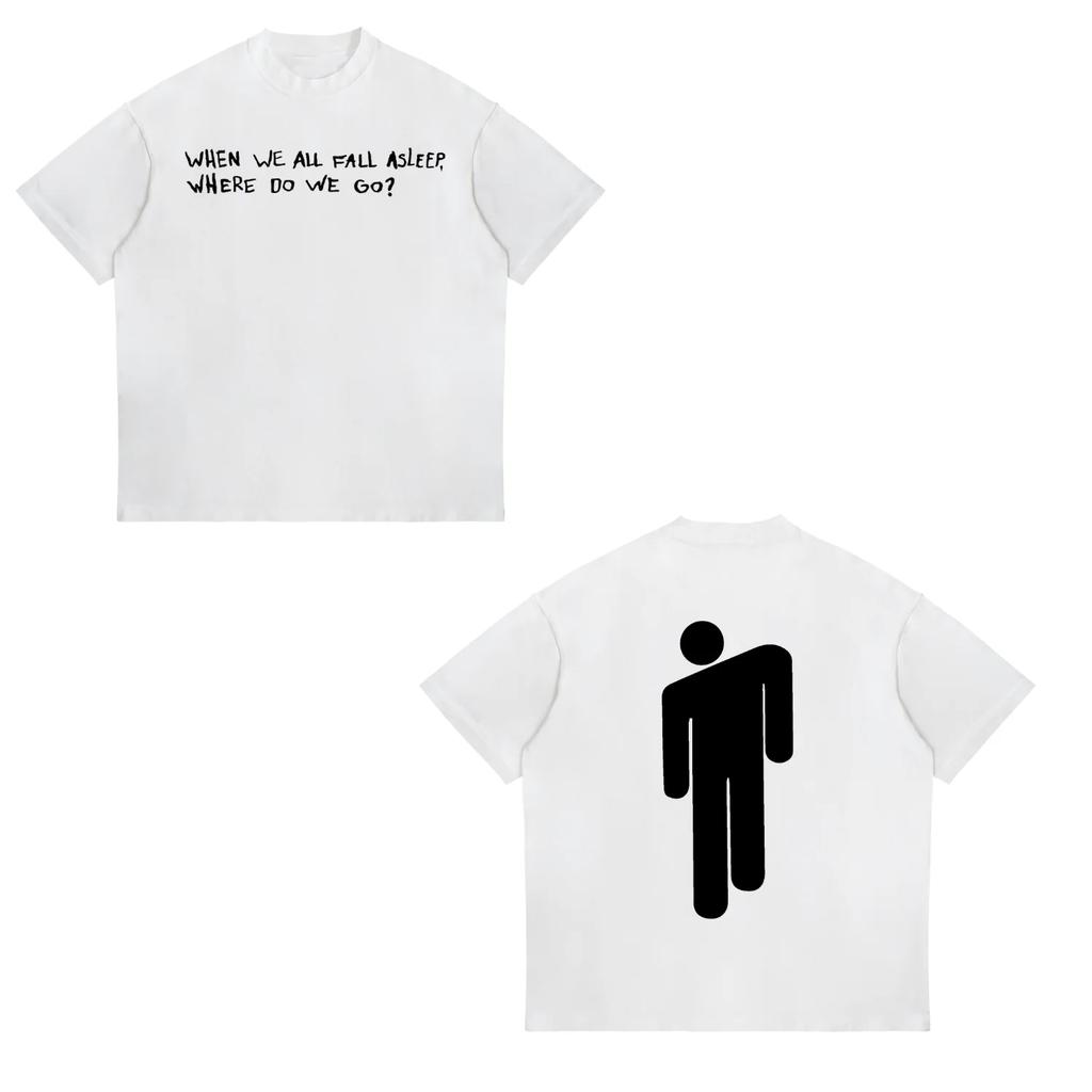 T-shirt con Stampa Billie Eilish 2026 Nuova Calda Vendita Unisex Moda Donna Retro Maglietta per Fan di Musica Y2k Street Wear T-shirt in Cotone