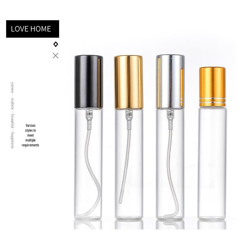 10ml Portable Glass Perfume Spray Bottle - Transparent Refillable Floral Water Bottle