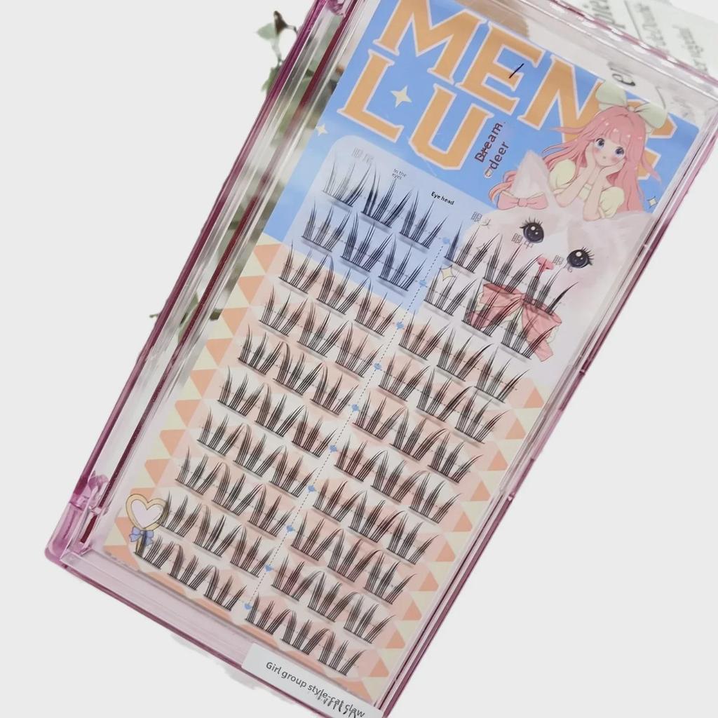 Menglu Women's Sunflower Claw False Eyelashes: Natural, Dense, 10 Row Trilogy.