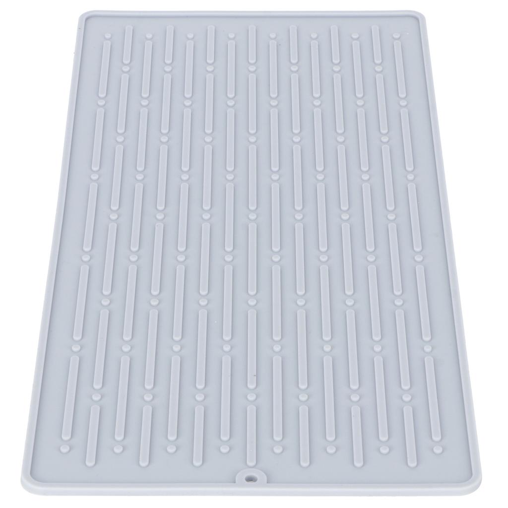 Silicone Draining Pad Non Slip Soda Bottles Drying Rack Mat Kitchen Accessories Gray(3 Hole Drain Rack Mat )