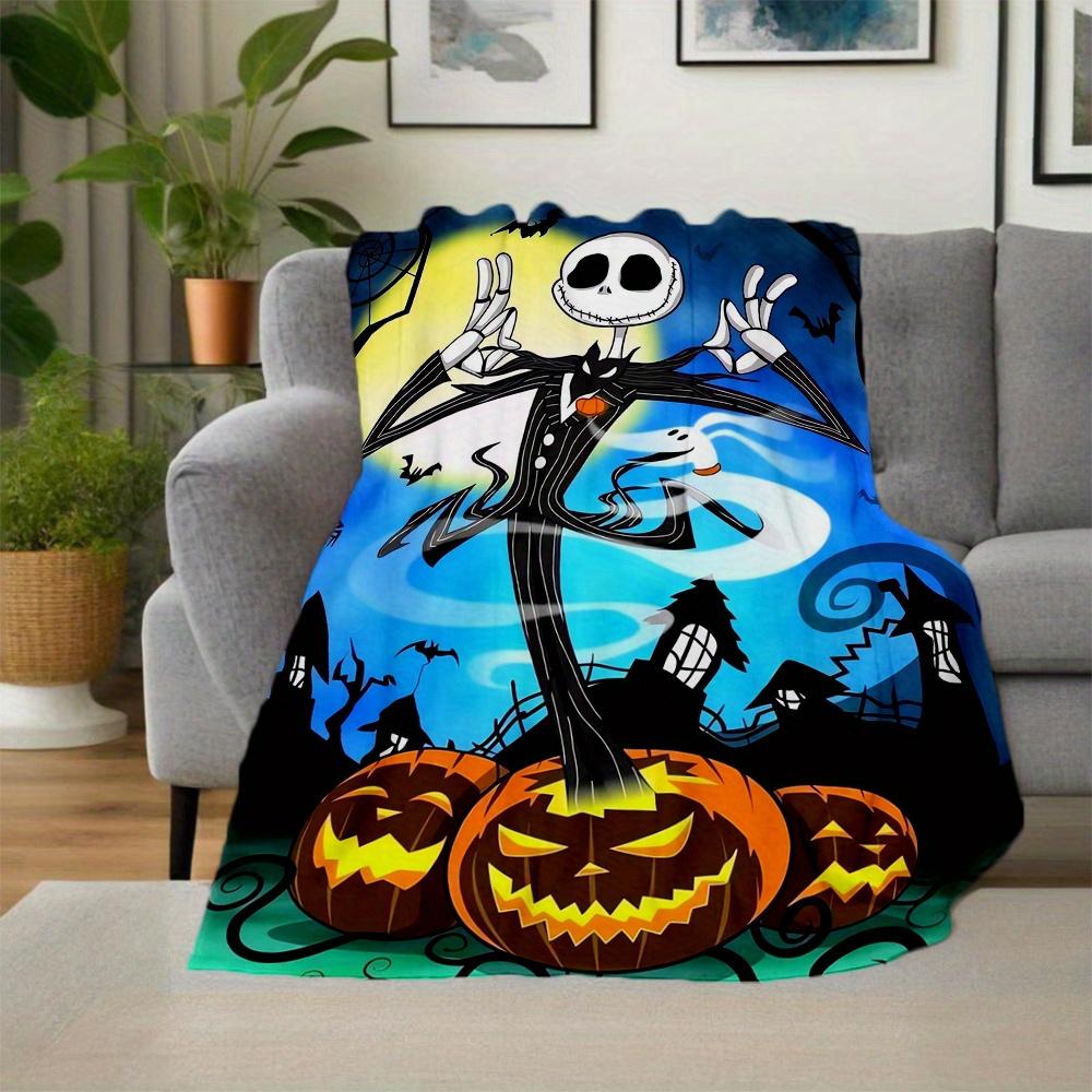 1pc, Jack Skellington Blanket All Seasons Use, Living Room, Travel, Camping, Car Blankets