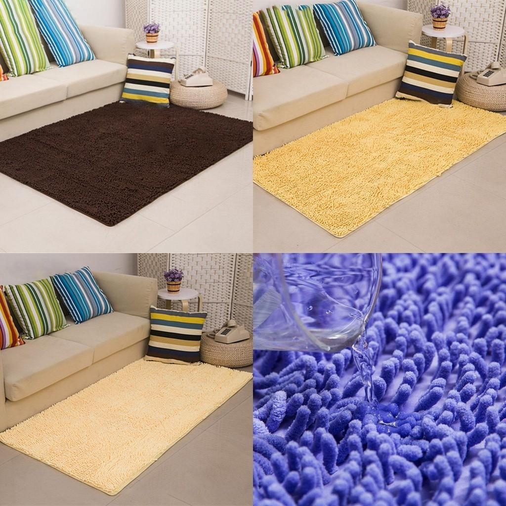 Beautifully Crafted Long Microfiber Shaggy Non Slip Bath Mat Absorbs Moisture For Safety