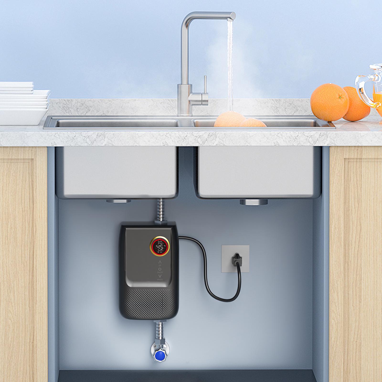 

110V 3000W ABS Hot Water Heater,White/Black Instant Hot Water Heater Wall Mounted Touch Button for Homes,Schools US чёрный