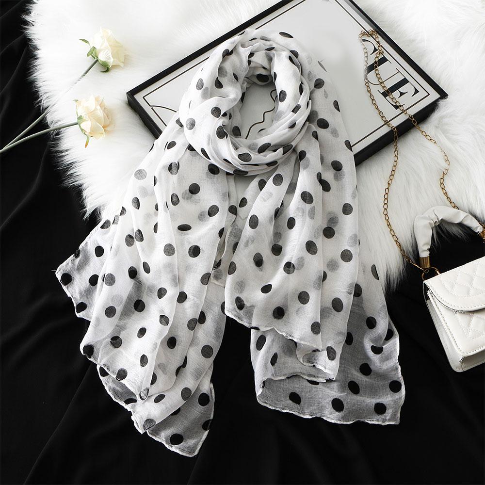 Neues Pünktchen-Schal Damen Weicher Chiffon-Hijab-Schal Kopfwickel Muslimische Turbane Für Damen Kopftuch Sonnenschutz Schals Schal