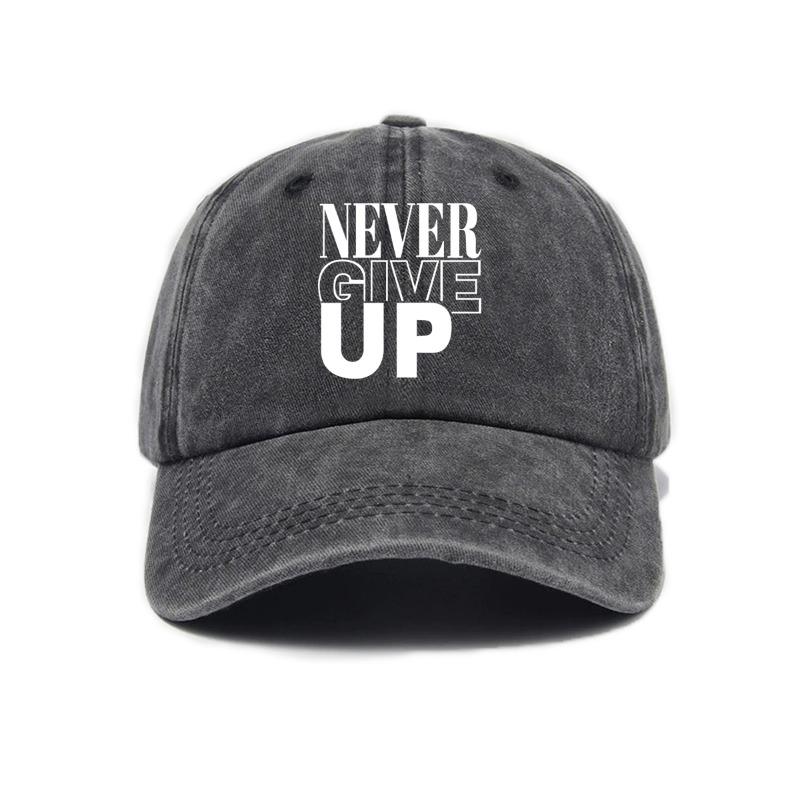 1 Stück Unisex 'never Give Up' Baseballkappe, verstellbare Sonnenschutzkappe, lässige Outdoor-Reise-Fahrerkappen für den täglichen Gebrauch, reise