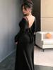2025 European-American Sexy Lace Patchwork Bodycon Dress with Open Back