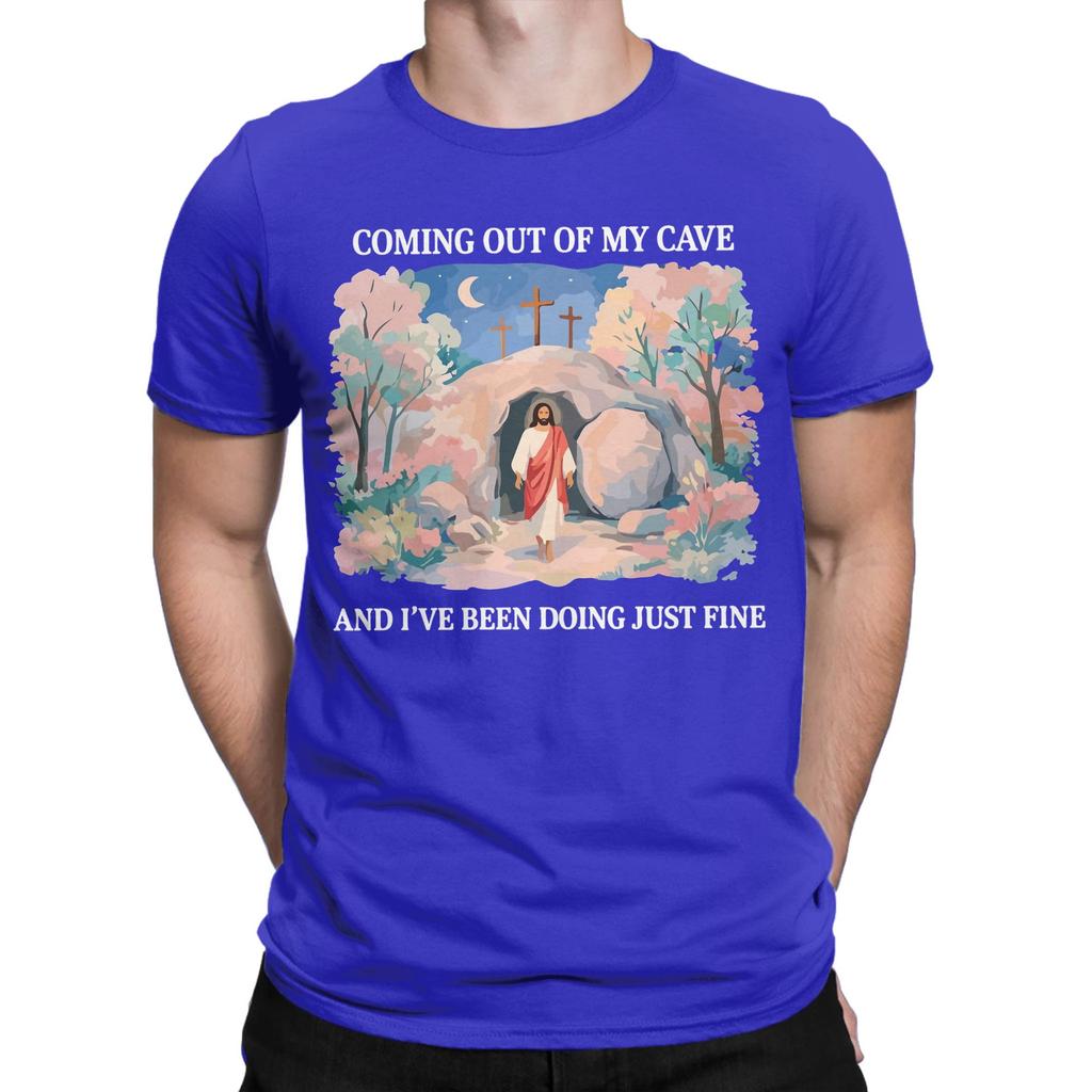 Jesus Coming Out Of My Cave TShirt for Unisex Funny 100 Cotton Tees O Neck Short Sleeve T Shirts Plus Size Clothing