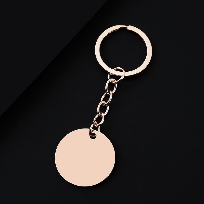 New Model Stainless Steel Round Keychain Blank with Laser UV Color Printing - Perfect for Engraving and Gifts
