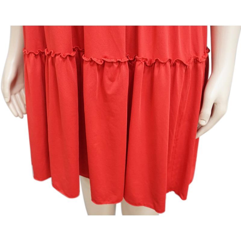 Übergröße Damen schulterfrei gerüscht gerafft Mini-Kleid Kurzarm Stufen A-Linie Lässig Sommerkleid