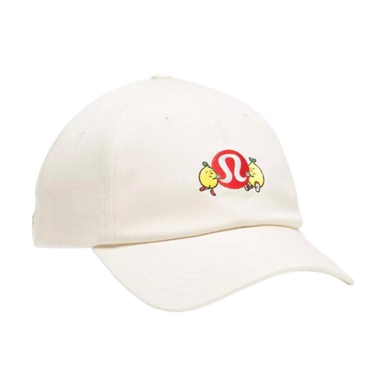 lululemon Logo Design Cotton Blend Peaked Cap Unisex Couple Style White LU9CDLS