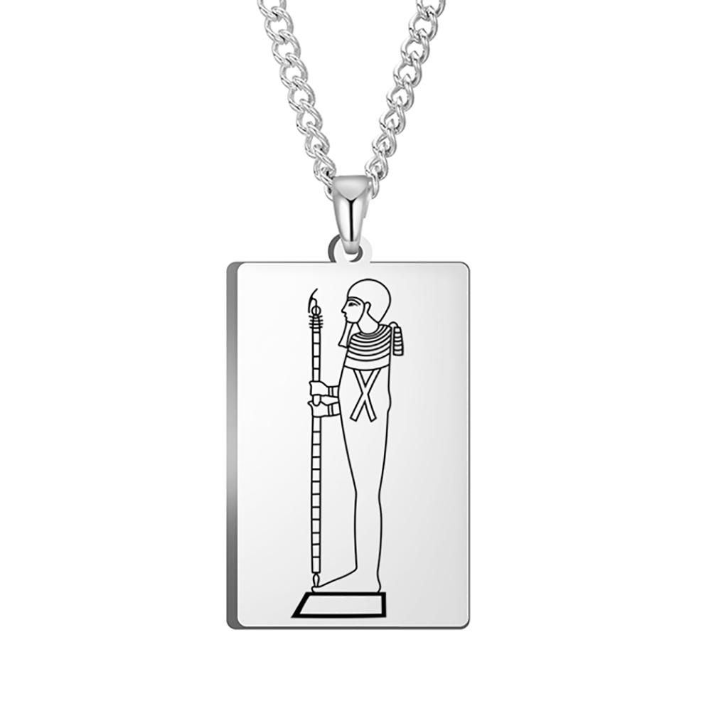 Dawapara Ancient Egyptian Deity Pendant Necklace God Horus Anubis Goddess Isis Amulet Stainless Steel Jewelry