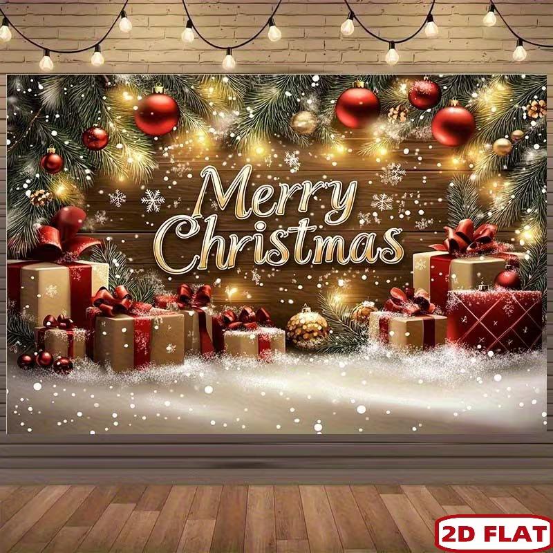 2D Flat Print Winter Snowy Christmas Backdrop Holiday Party Background Cloth