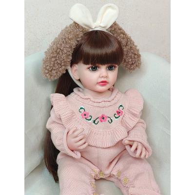 Fashion Full Body Soft Silicone Lifelike Real Touch Reborn Baby Girl Lovely Betty With Long Hair Toddler Princess Doll