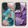 Luxury Marble Textured Patterns Tempered Glass Phone Case for Samsung Galaxy S25 Ultra S24 S23 Plus S22 S21 S20 FE A56 A55 Cover