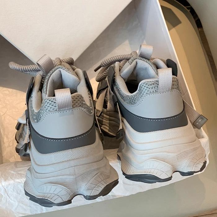 Dad shoes women's spring thick-soled heightening sports show feet small retro versatile trendy shoes women