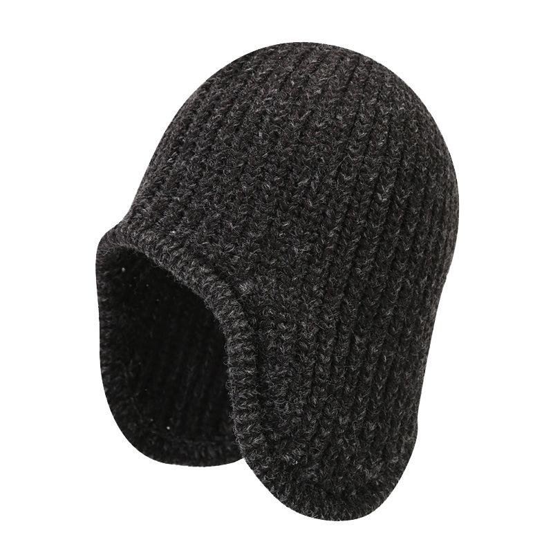 Autumn and winter new solid color ear protection wool hat simple and fashionable outdoor warm knitted hat winter versatile cold hat tide
