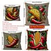 2D Mexican Fiesta Food Print Throw Pillow Covers** Pattern Cushion Cover Suitable For Sofa Bedroom Car Pillow Cover