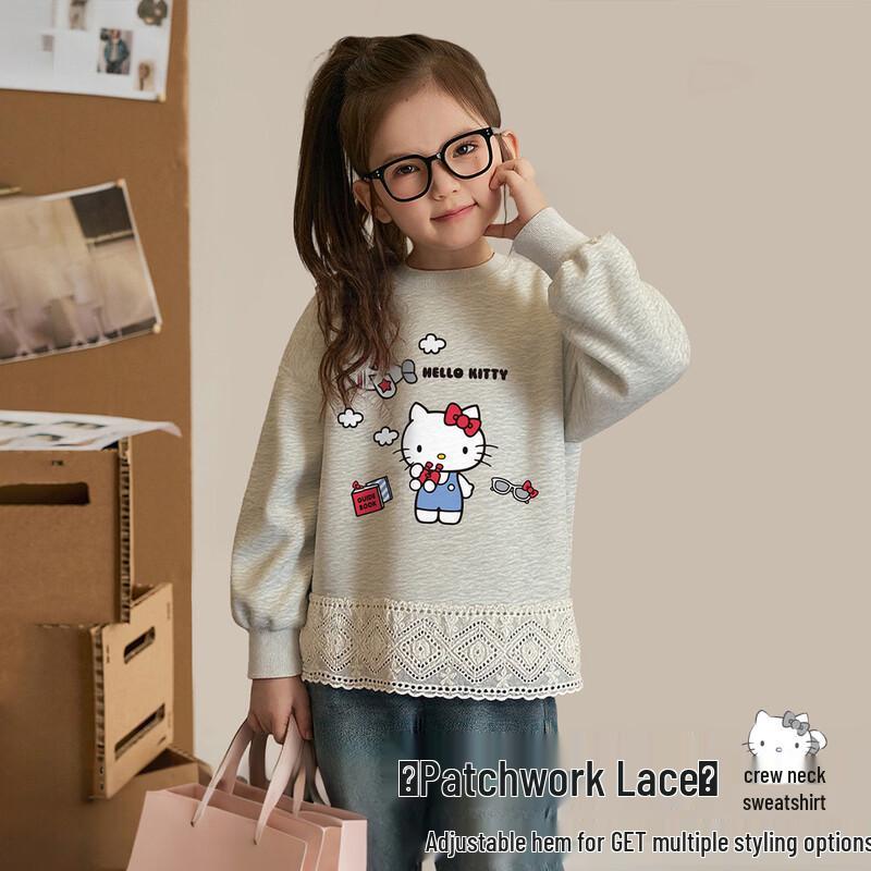 Hello Kitty Girls  Sweet Patchwork Spring Sweatshirt 140