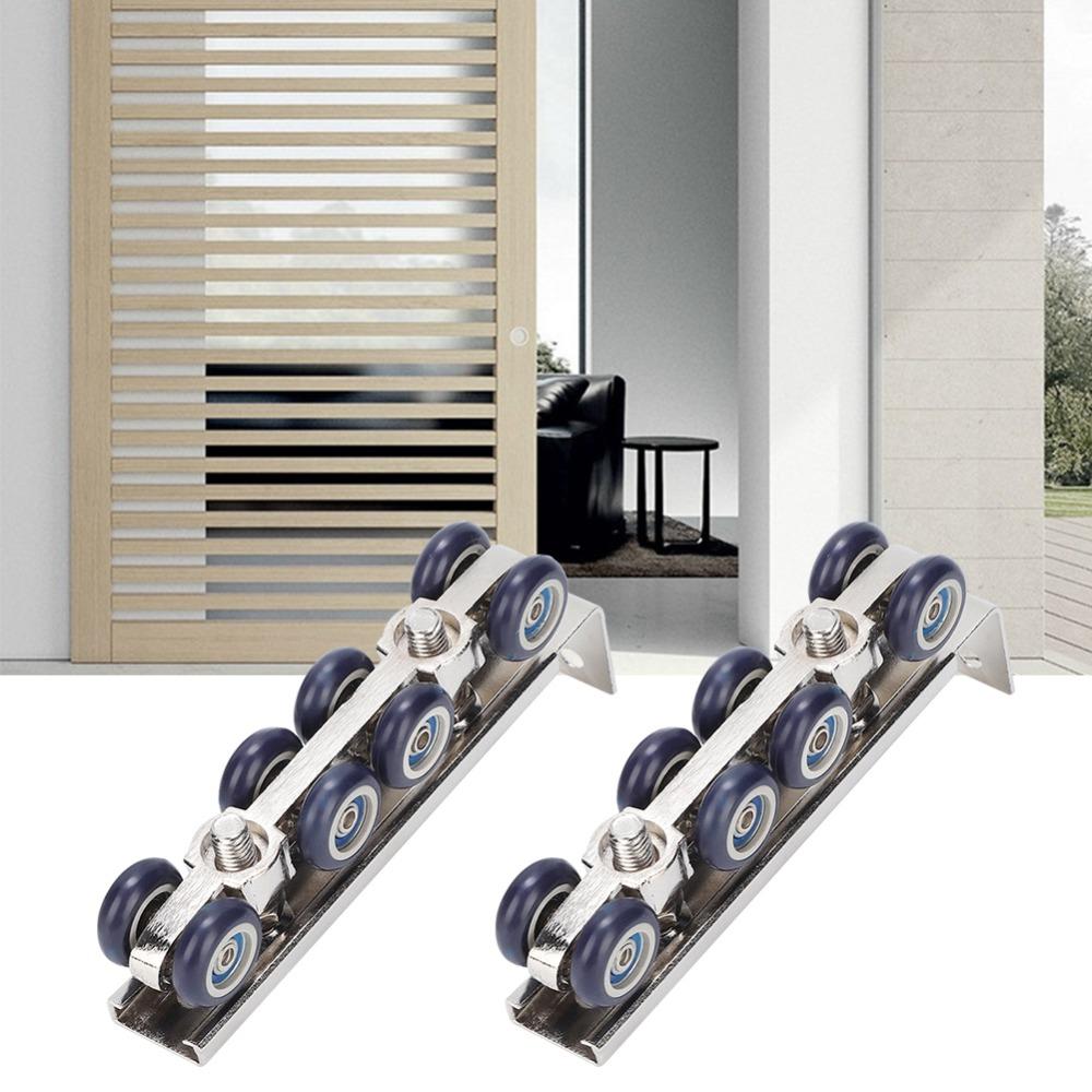 2 Pezzi Carrucola Pesante per Binario Porta 8 Ruote Kit Ruota Sospesa Robusto Rullo per Porta Scorrevole Porta a Zanzariera