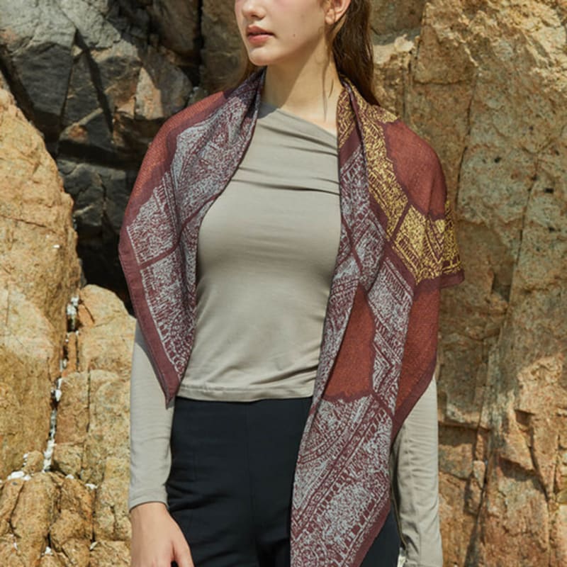 

ANA MAISON Silent Remark Silk Wool Scarf [PMsw-1428] Silent Remark