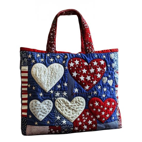 USA 250th Anniversary Day Handbag Blue Grocery Tote Bag Independence Red White Bag L O