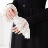 Lightweight Lace Wrist Sleeves Decorative Stretchy Design For Summer Outings Casual Outfits White