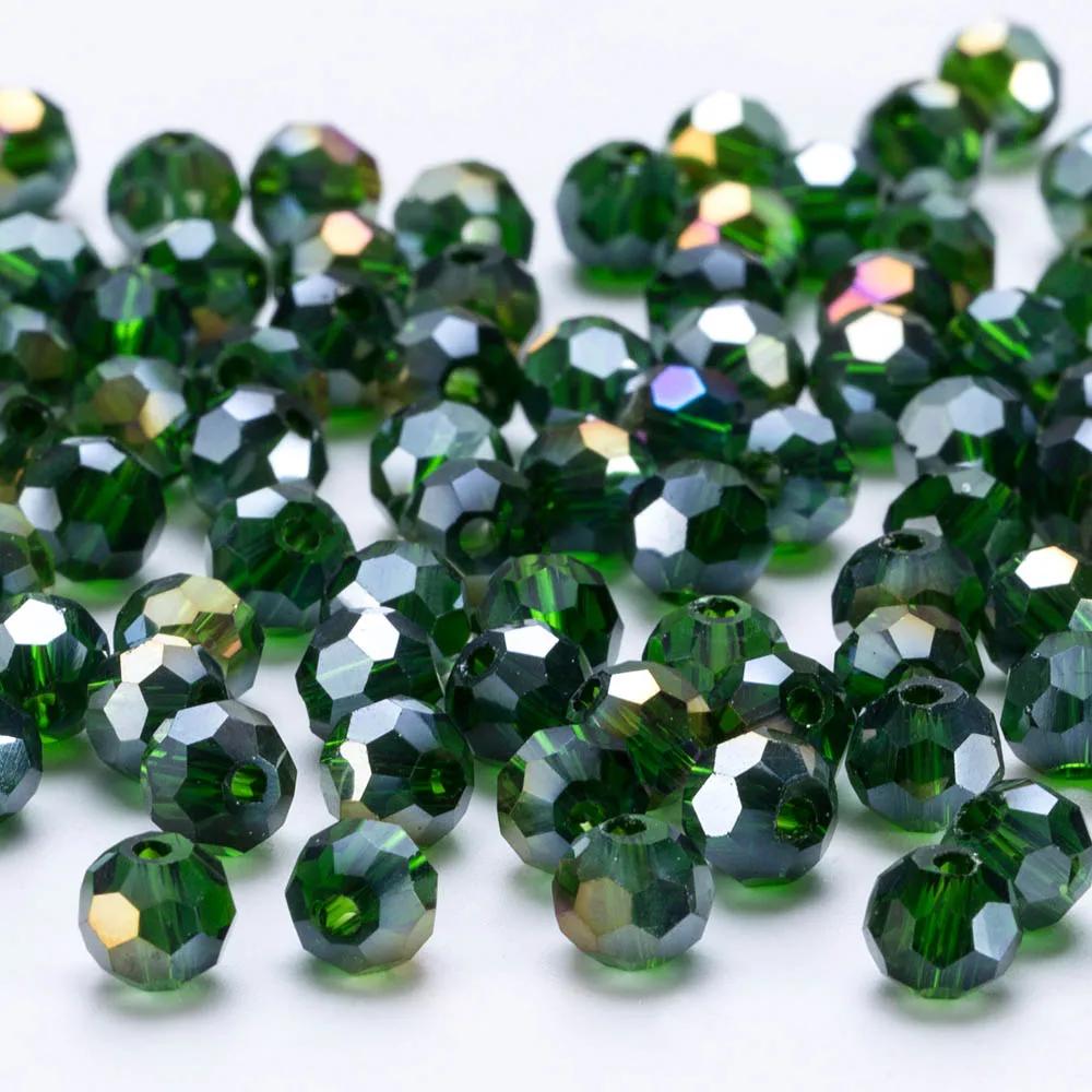 3 4 6 8mm AB color Round Crystal Beads Faceted Transparent Glass Bead Loose Spacer Bead for Jewerly Making DIY Bracelet Necklace