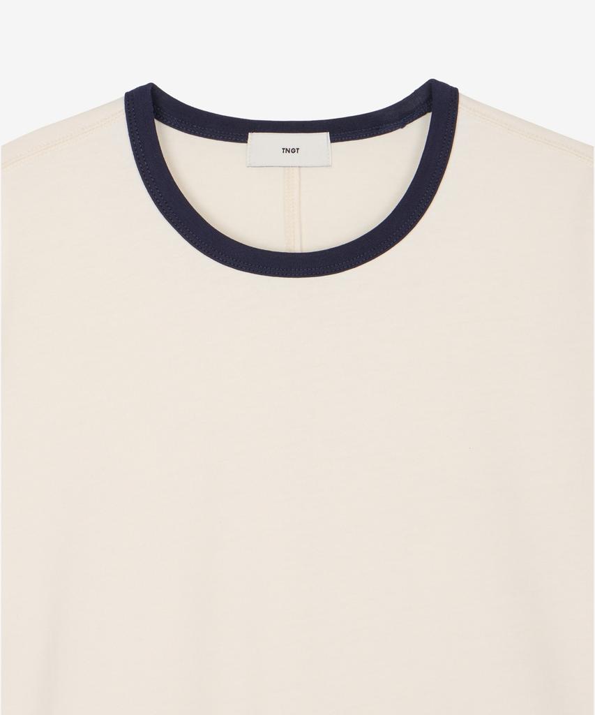 Tienjiti W Cropped Ringer Tee (Cream) Tnts6E210Cr