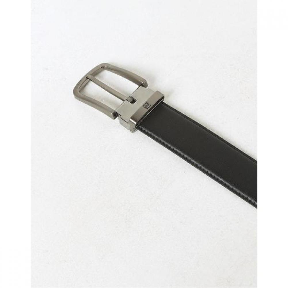 Daks Black Buckle Dd Logo Embossed Cowhide Belt 3.3cm Dbbe3e045
