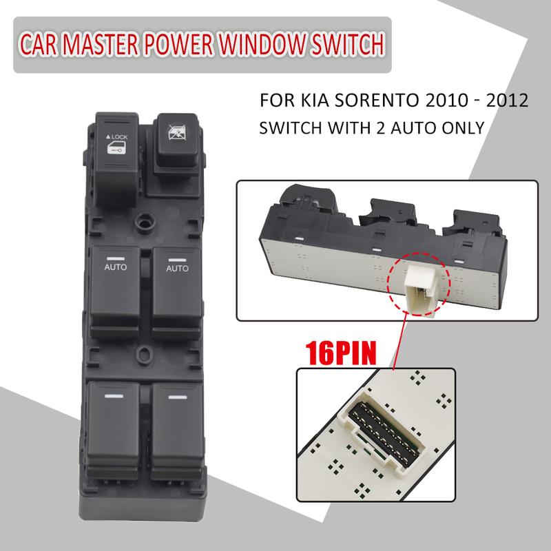 For Kia Sorento 2010-2012 Front Left Power Window Switch 93570-2P200 935702P200 93573-2P200 935732P200 New .