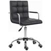 Office Chair in Retro Design, Height-Adjustable, 5 Casters, 52.5 cm x 54 cm x 99 cm, Black