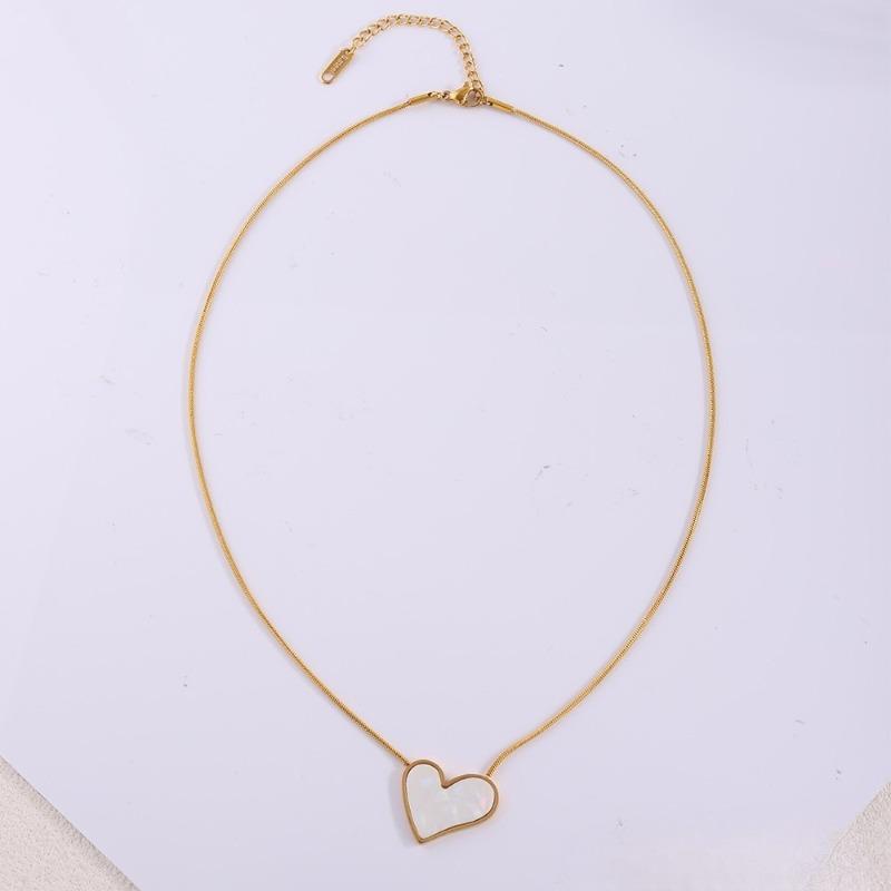 Collier en Acier Titane Amour - Polyvalent pour Femmes, Haut de Gamme, Printemps-Été, Luxe, Petite Échelle, Simple Chaîne de Collier