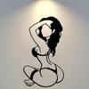 1 Piece Of Metal Wall Decorative Painting - Abstract Bikini Lady Silhouette In Black And White