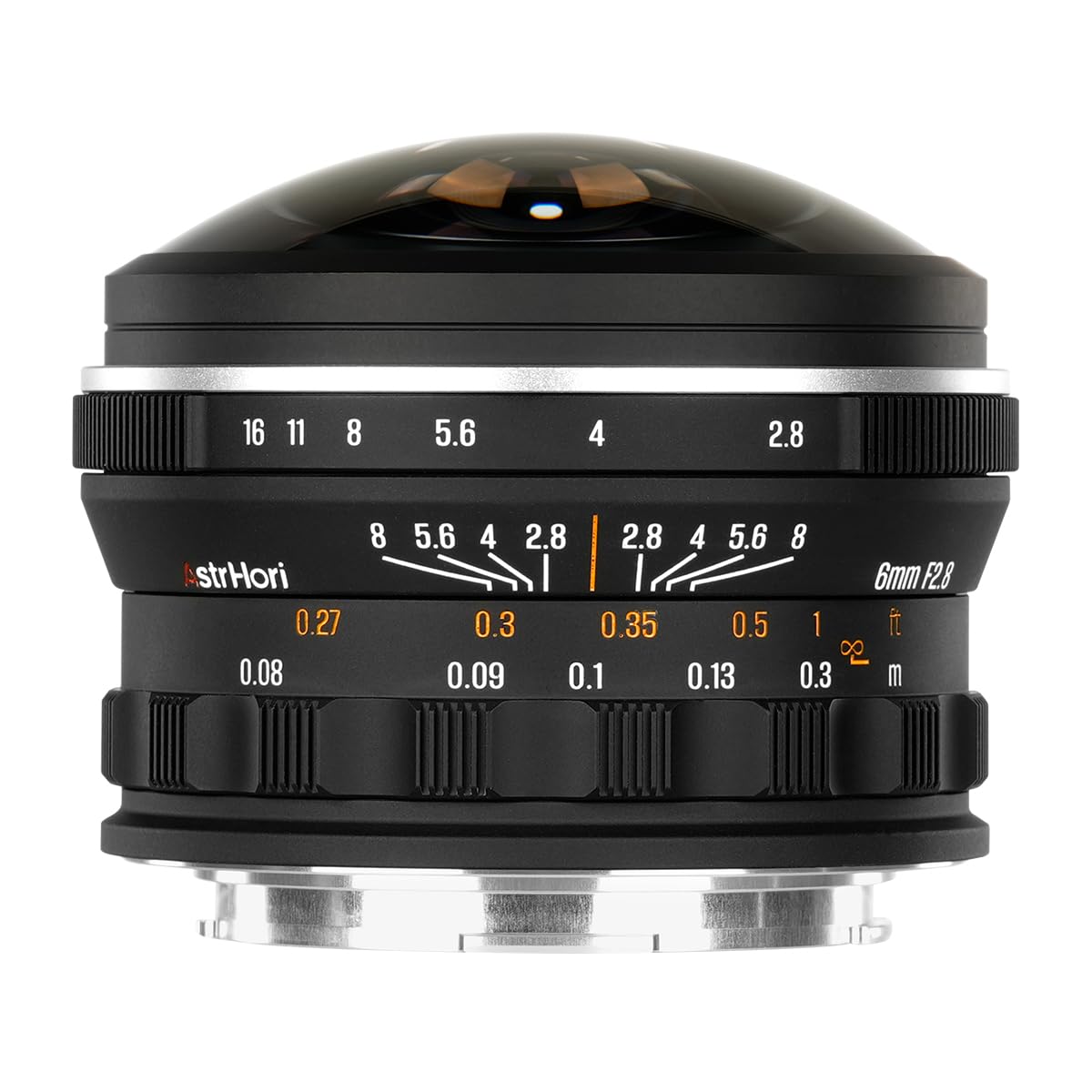 

AstrHori 6mm Circular Fisheye RF Canon RF Manual Large Black F2.8 Lens, 220° Ultra-Wide Angle, Full-Frame Mount, Compatible, Focus, Aperture, (2-Year чорний