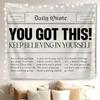Daily Quote You Got This Newspaper Wall Tapestry Keep Believing In Yourself Motivational Text Article Bedroom Living Room