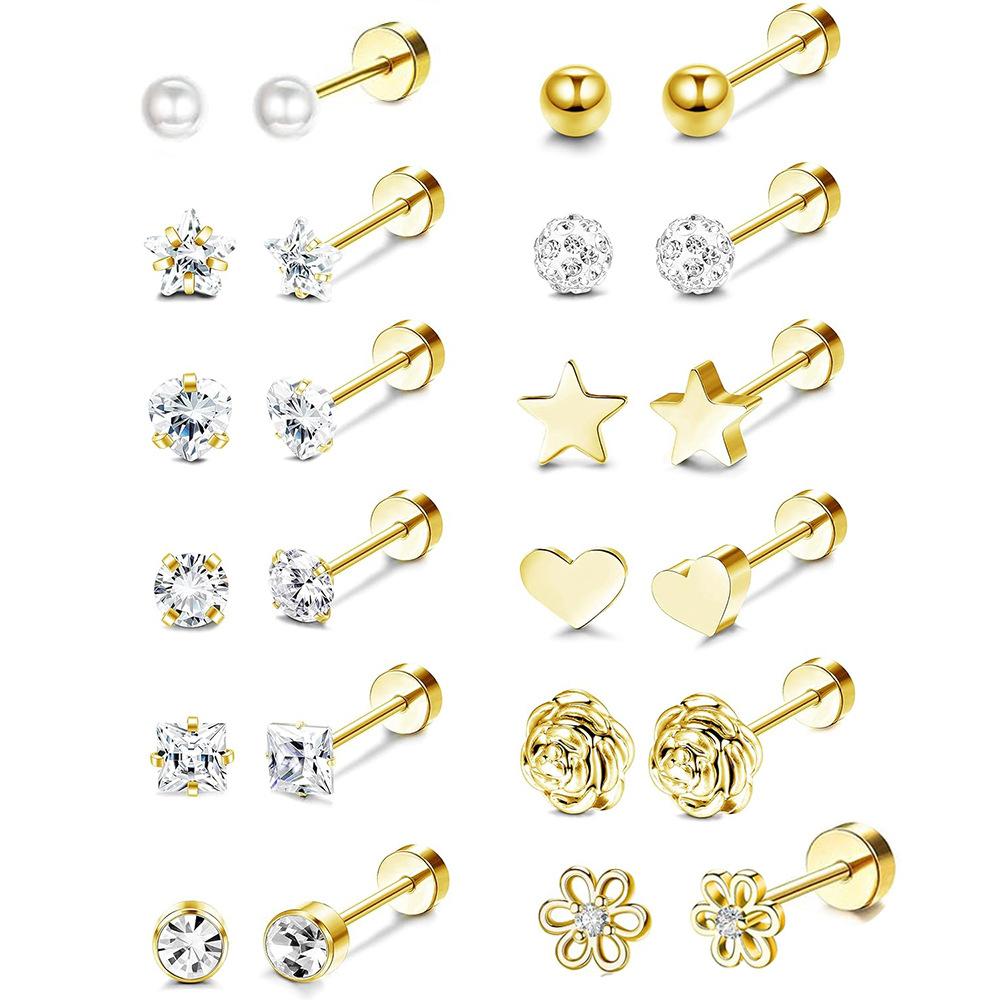 Stainless steel ear ring earring set - simple and fashionable earrings