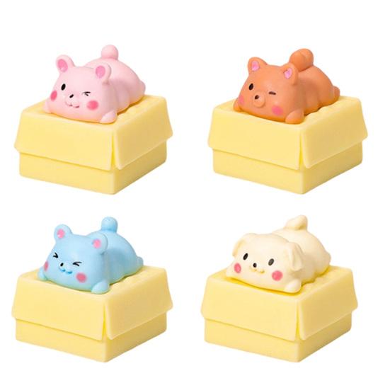 Mini Animals Desktop Ornaments, Cute Cartoon Pet Figurines, Crawling Animals Statue for Home Office School Decor