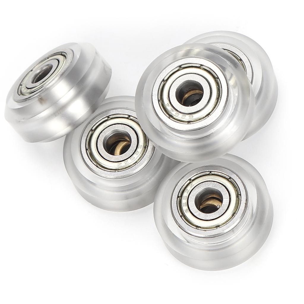 5Pcs POM Pulleys 625zz Bearing Passive Round Wheels Rollers Compatible for 3D PrinterWhite