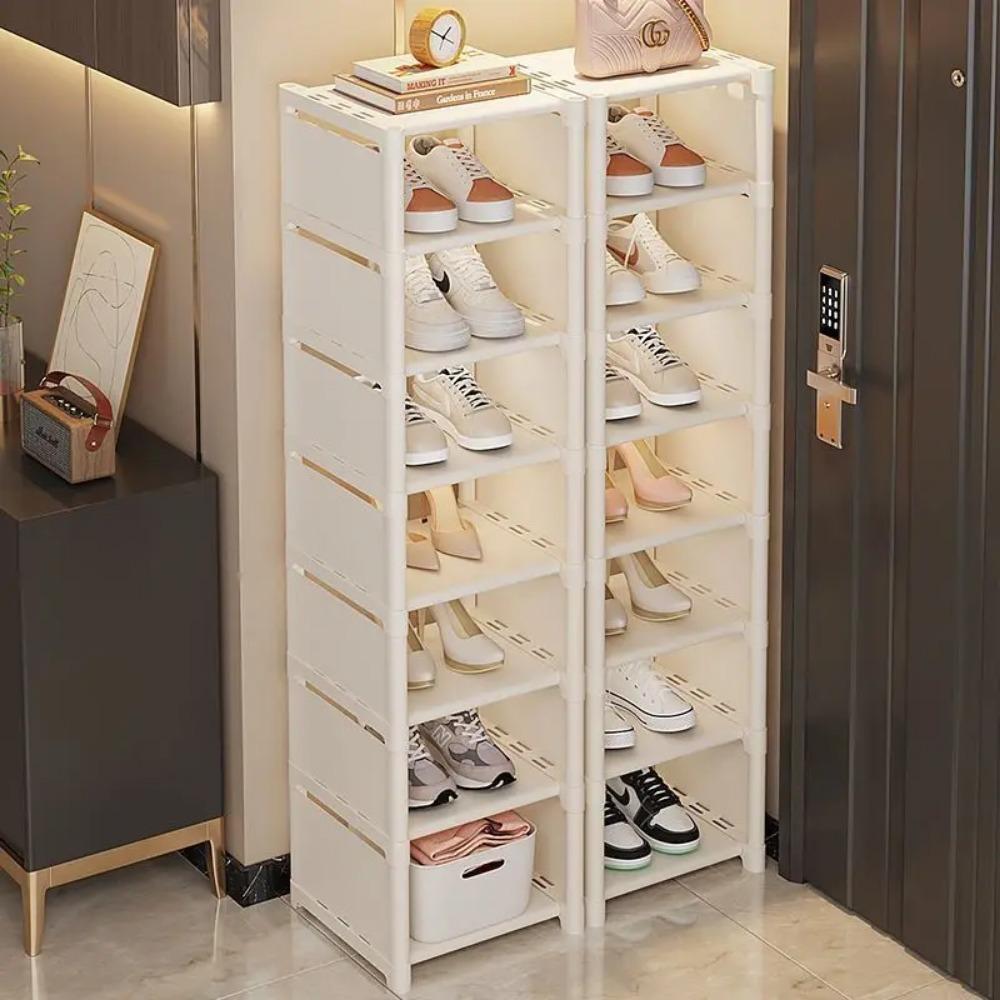 Stackable Multilayer Shoe Rack Narrow Shape Sneakers Shoe Storage Save Space Doorway Corner Shoe Rack Large Capacity Shoe Stand