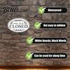 Outdoor Business Hours Sign Wooden Open Closed Sign, Double-Sided Hanging Door with Vintage Decorative Plate for Shop Frame, Waterproof Storefront